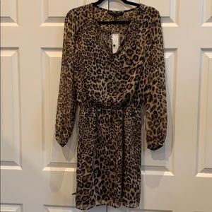 White House Black Market Leopard Dress NWT SZ 4